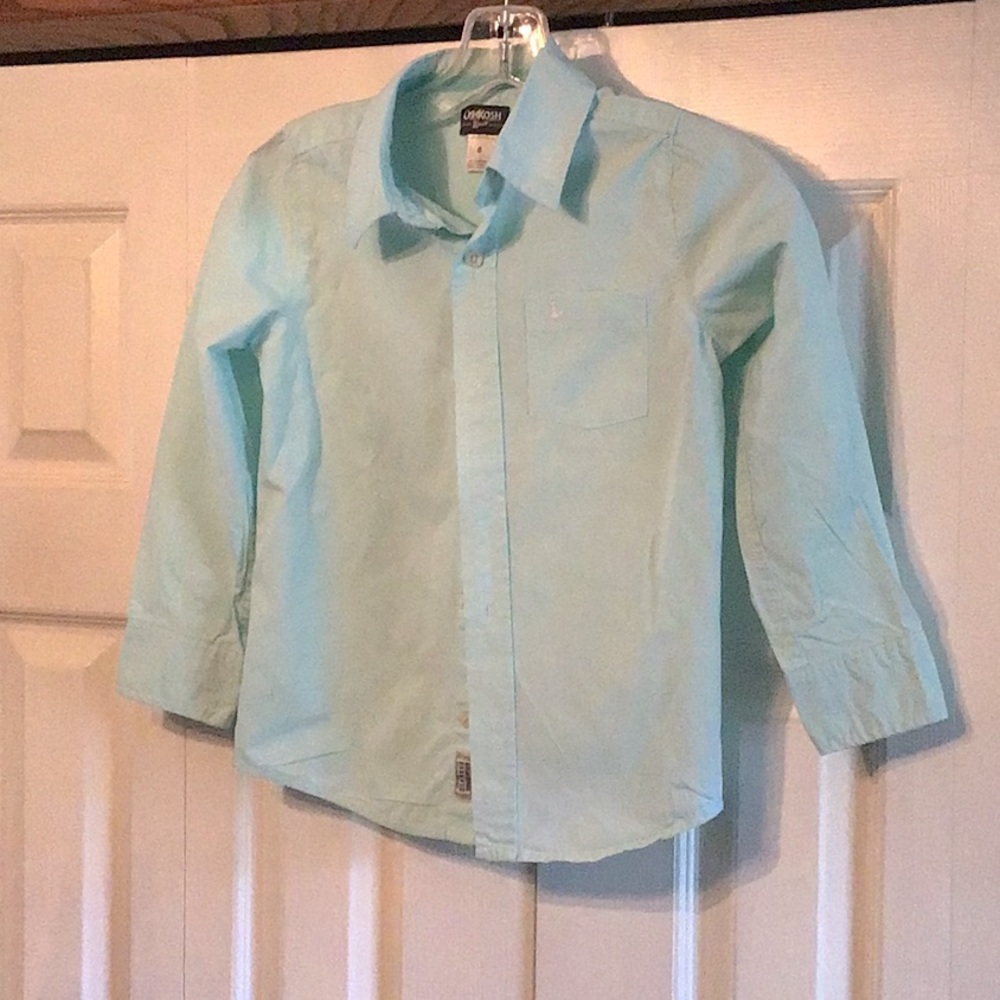 OshKosh Aqua Turquoise Button Up/Button Down Shirt Size 8